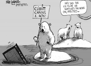 Despite their constant denial, Fox News' can't say global warming isn't affecting their viewer ratings... (Mike Luckovich, 2015)