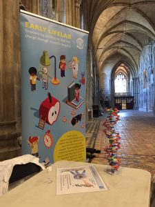 Set up and ready to go at Winchester cathedral Science Festival