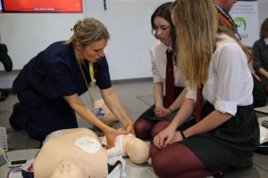 Romsey School students learning CPR
