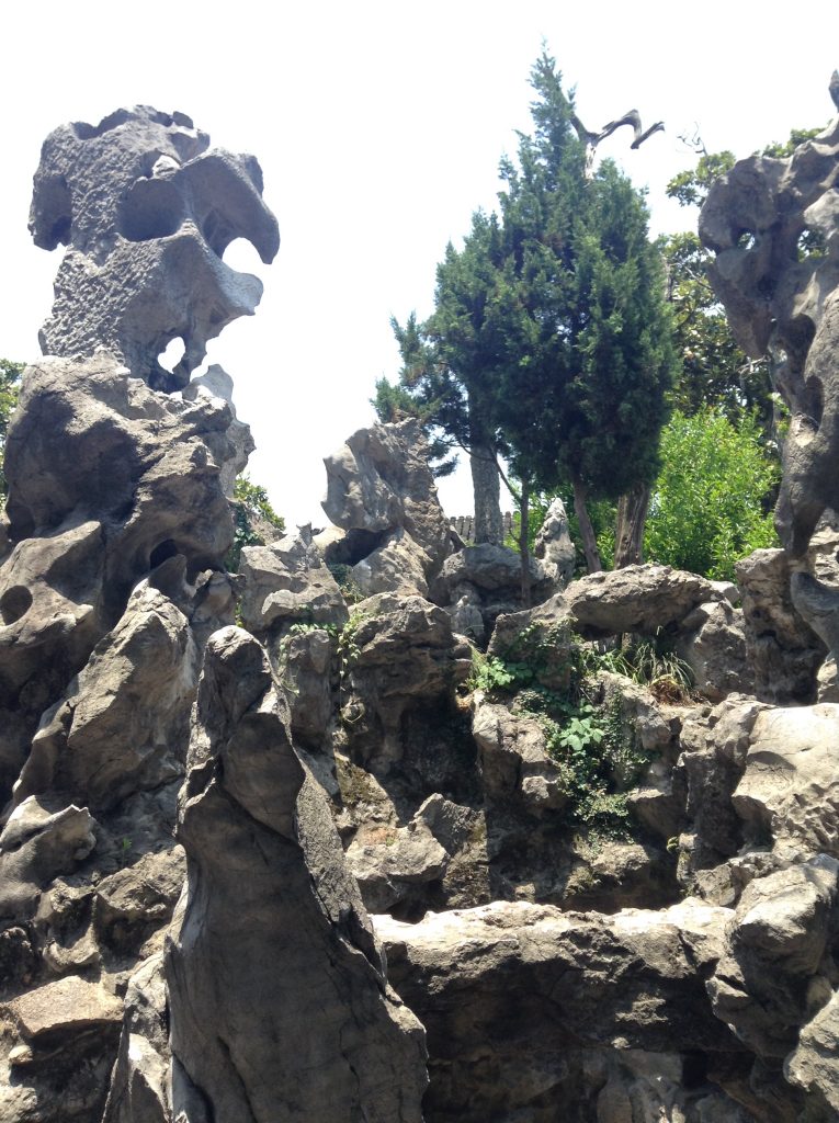 Rock sculptures are important features in Suzhou Gardens. 