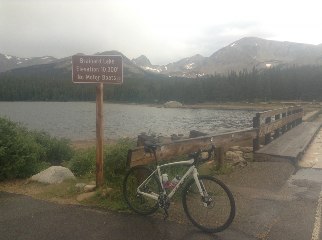 Brainard lake, on a bike. My first ride ever over 3,000 metres!